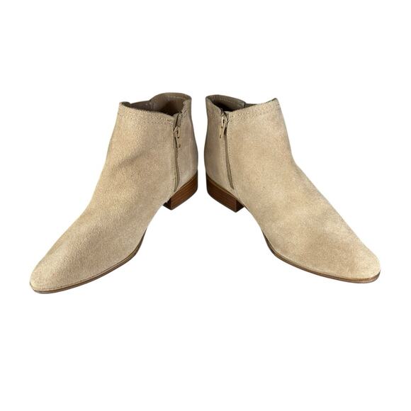 ALDO Beige Suede Chelsea Ankle Boots Women’s Size 10 Slip-On Stacked Heel - Picture 4 of 9